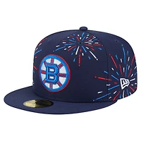 Casquette ajustée 59FIFTY Americana Fireworks des Bruins de Boston New Era pour homme, bleu marine