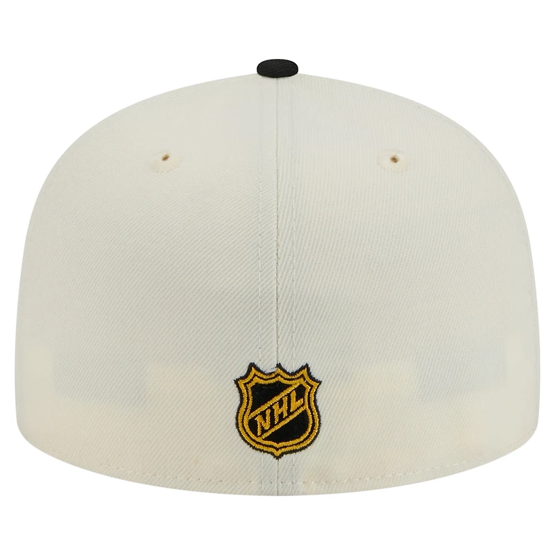 Casquette ajustée bicolore chromée 59FIFTY des Bruins de Boston New Era pour homme