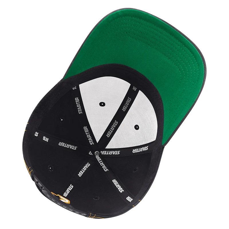 Men's Starter Black Boston Bruins Sphere II Curved Starfit Adjustable Hat