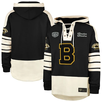 Sweat à capuche enfiler Heritage Lacer Blue Line des Bruins de Boston noir '47 pour homme
