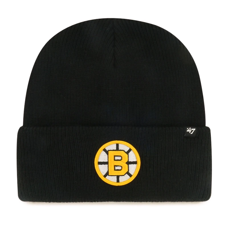 Men's '47 Black Boston Bruins Brain Freeze Cuffed Knit Hat