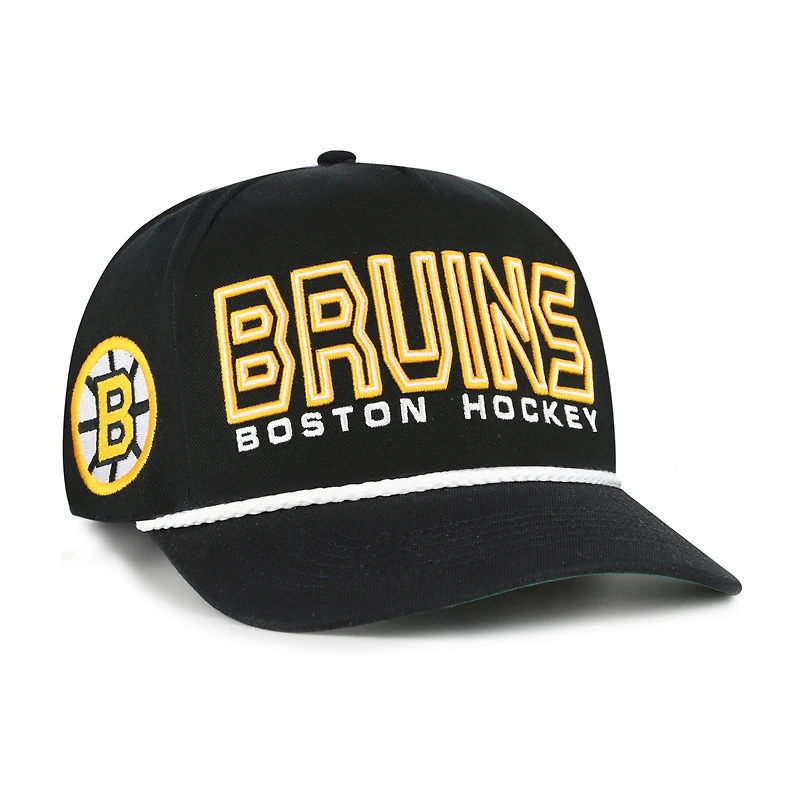 Men's '47 Black Boston Bruins Byline Hitch Adjustable Hat