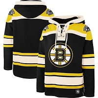 Men's '47  Black Boston Bruins Superior Lacer Hoodie