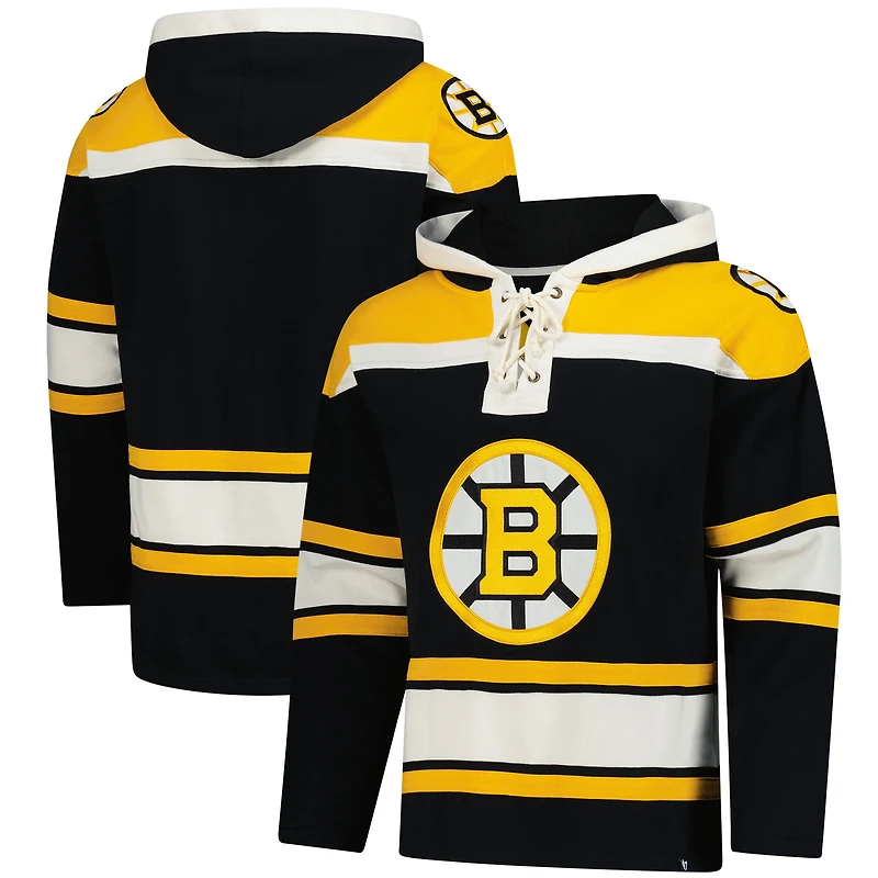 Sweat à capuche lacets Superior Lacer noir Boston Bruins '47 pour homme