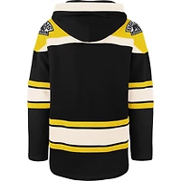 Men's '47 Black Boston Bruins Superior Lacer Pullover Hoodie