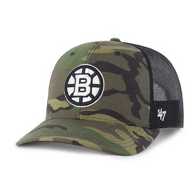 Men's '47 Camo Boston Bruins Trucker Snapback Hat