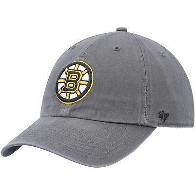 Men's '47 Charcoal Boston Bruins Team Clean Up Adjustable Hat