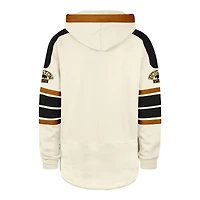 Men's '47  Cream Boston Bruins Blue Line Heritage Lacer Pullover Hoodie