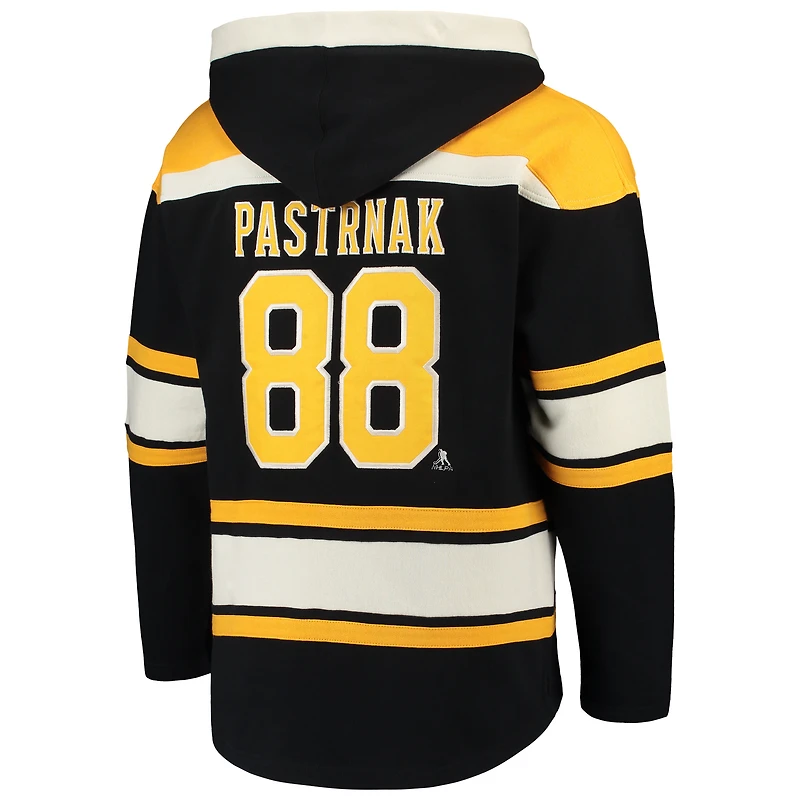 Sweat à capuche lacets noir pour homme, modèle 47 David Pastrnak, joueur des Bruins de Boston