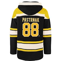 Sweat à capuche Lacer pour homme, gris, avec le nom et numéro du joueur David Pastrnak des Bruins de Boston, 47