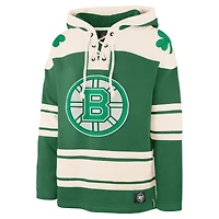 Sweat à capuche lacets pour homme David Pastrnak Kelly Green Boston Bruins St. Patrick's Day avec nom et numéro de joueur