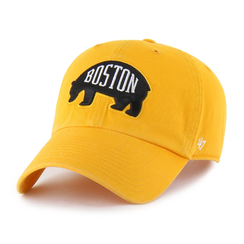 Casquette ajustable « 47 Gold Boston Bruins Core Logo Clean Up » pour homme