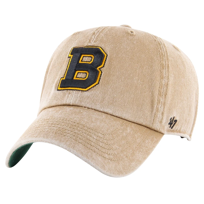 Casquette ajustable Earldor Clean Up des Bruins de Boston '47 kaki pour hommes