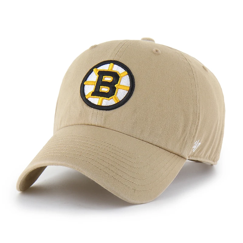 Casquette ajustable kaki pour homme « 47 Boston Bruins Logo Clean Up »