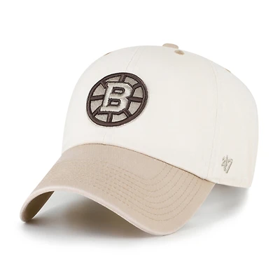 Casquette ajustable Boston Bruins « 47 » naturelle/beige, modèle Neutral Terrain Clean Up pour homme