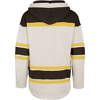 Men's '47  Oatmeal Boston Bruins Rockaway Lacer Pullover Hoodie