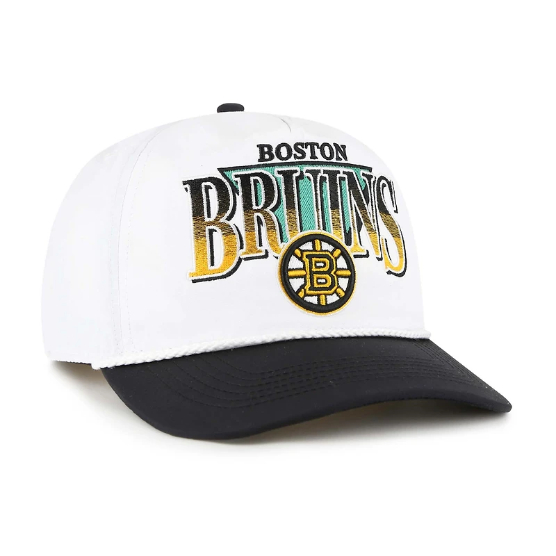 Men's '47 White/Black Boston Bruins Tribute Hitch Adjustable Hat