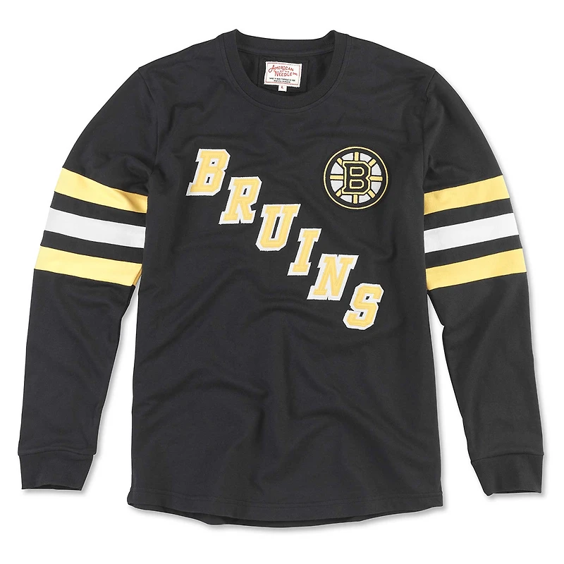 T-shirt à manches longues pour hommes, American Needle, noir, Bruins de Boston, Sudbury