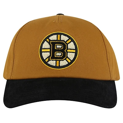 Men's American Needle  Tan/Black Boston Bruins Burnett Adjustable Hat