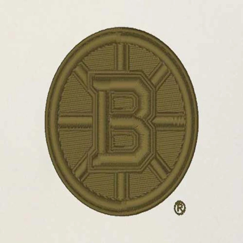 Men's Antigua Cream/Olive Boston Bruins Intrepid Sand Raglan Long Sleeve Hoodie T-Shirt