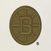 T-shirt à capuche manches longues raglan Intrepid Sand pour hommes, crème/olive Antigua Boston Bruins