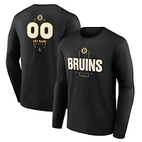 Men's Black Boston Bruins Custom Midfielder Long Sleeve T-Shirt