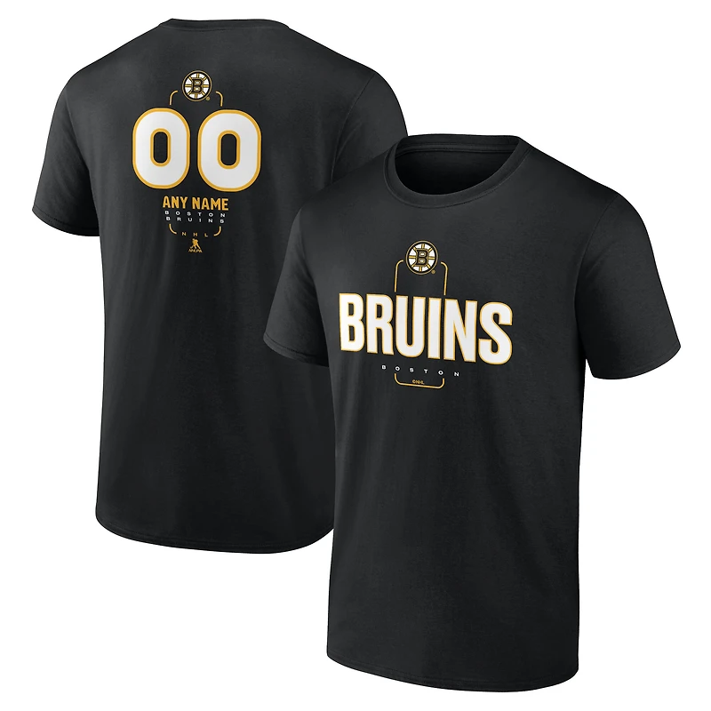 Men's Black Boston Bruins Custom Midfielder T-Shirt