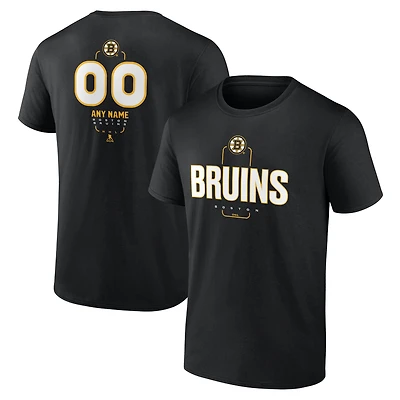 Men's Black Boston Bruins Custom Midfielder T-Shirt