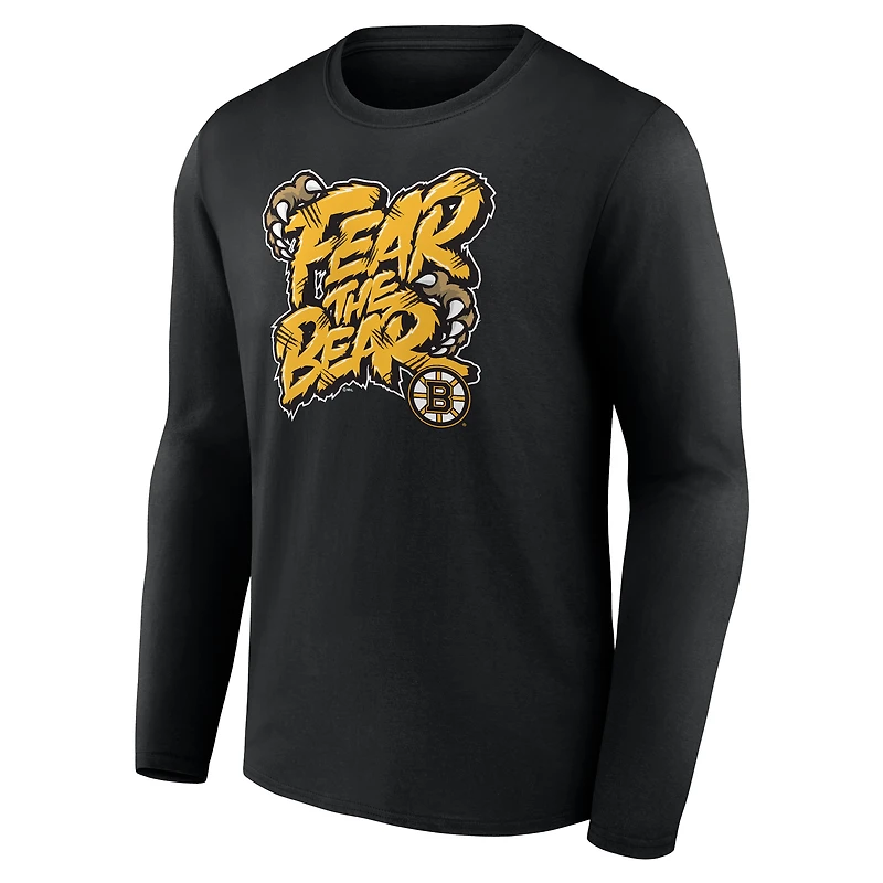 Men's  Black Boston Bruins Native Long Sleeve T-Shirt