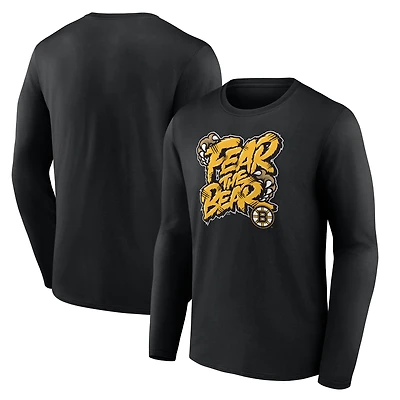 Men's  Black Boston Bruins Native Long Sleeve T-Shirt