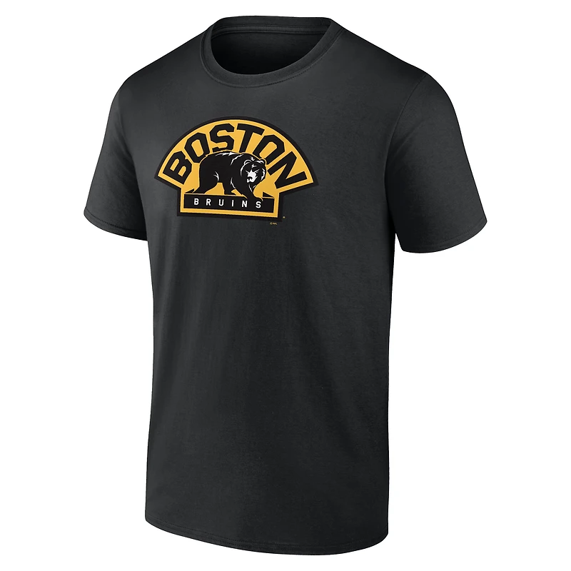 T-shirt noir pour homme avec logo des Bruins de Boston