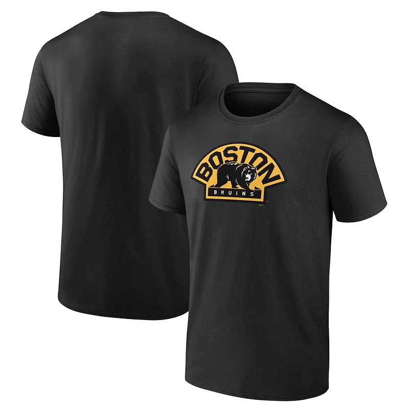 Men's Black Boston Bruins Shoulder Patch Logo T-Shirt
