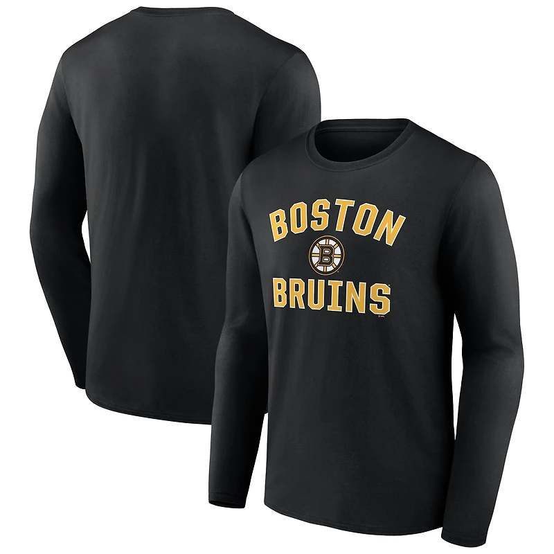 Men's Black Boston Bruins Victory Arch Long Sleeve T-Shirt