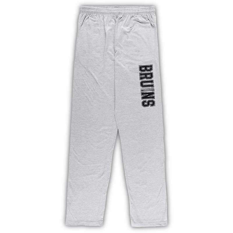 Ensemble de détente avec t-shirt et pantalon Big & Tall des Bruins Boston pour hommes, noir/gris chiné