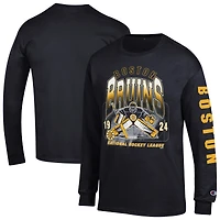 Men's Champion  Black Boston Bruins Long Sleeve Jersey T-Shirt