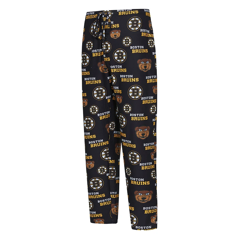 Men's Concepts Sport  Black Boston Bruins All Over Print Knit Pants