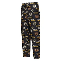 Men's Concepts Sport  Black Boston Bruins All Over Print Knit Pants