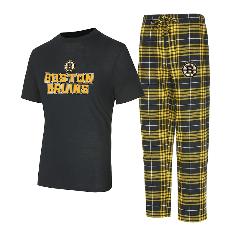 Ensemble de nuit pour homme Concepts Sport Boston Bruins Vector haut et pantalon