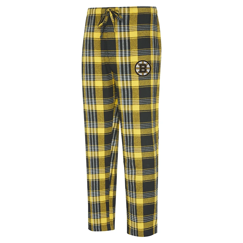 Men's Concepts Sport Gold/Black Boston Bruins Region Flannel Sleep Pants