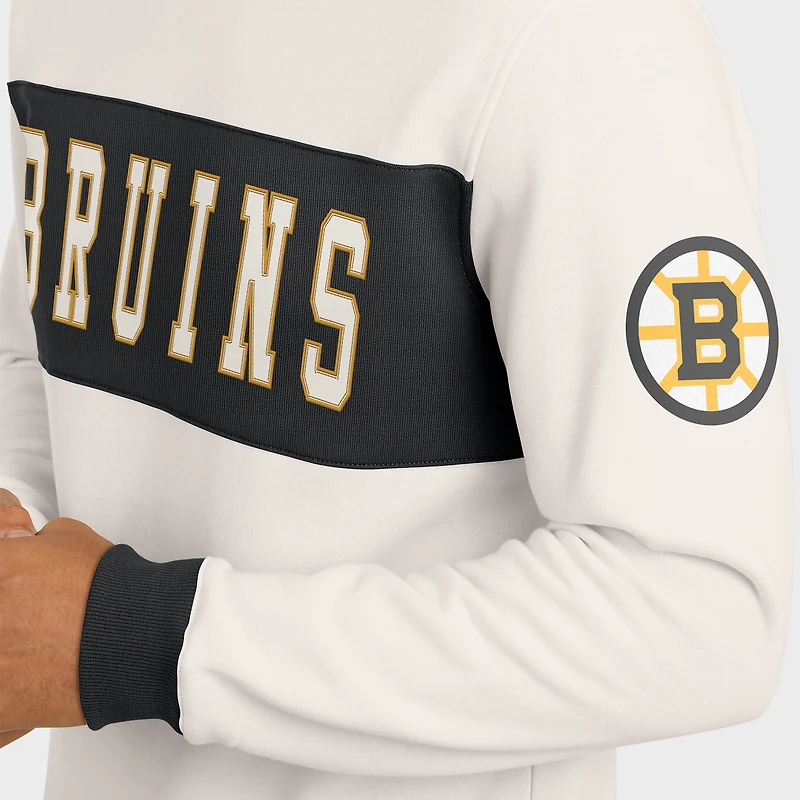 Men's Darius Rucker Collection by Fanatics  Cream Boston Bruins Colorblock Pullover Sweatshirt