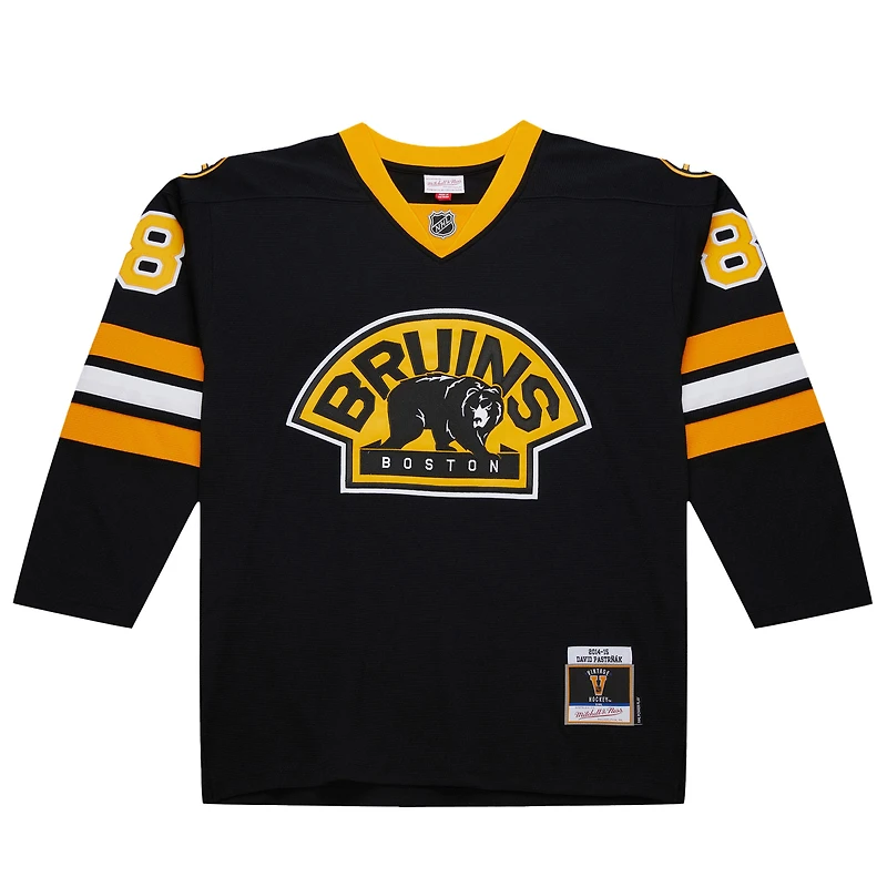 Maillot David Pastrnak noir pour homme des Bruins de Boston 2014-15 Power Play
