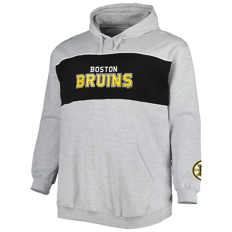Sweat à capuche David Pastrnak pour hommes, gris chiné, Bruins de Boston, joueur grande taille