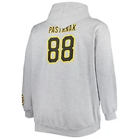Sweat à capuche David Pastrnak pour hommes, gris chiné, Bruins de Boston, joueur grande taille
