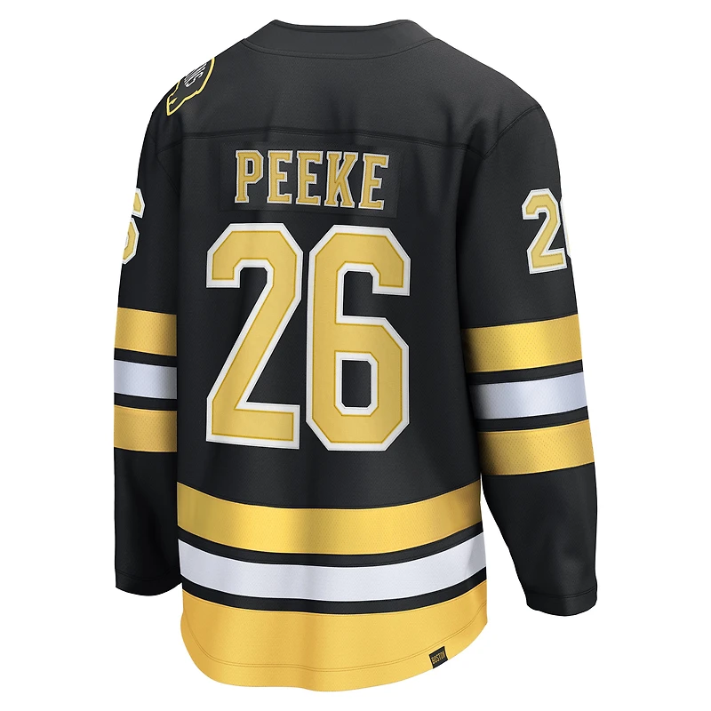 Maillot de joueur échappé à domicile des Bruins Boston noir Andrew Peeke Fanatics pour hommes