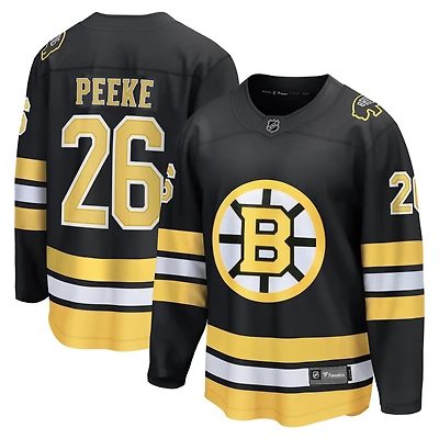 Maillot de joueur échappé à domicile des Bruins Boston noir Andrew Peeke Fanatics pour hommes