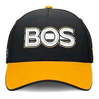 Men's Fanatics Black/Gold Boston Bruins Authentic Pro Rink Team Code Flex Hat
