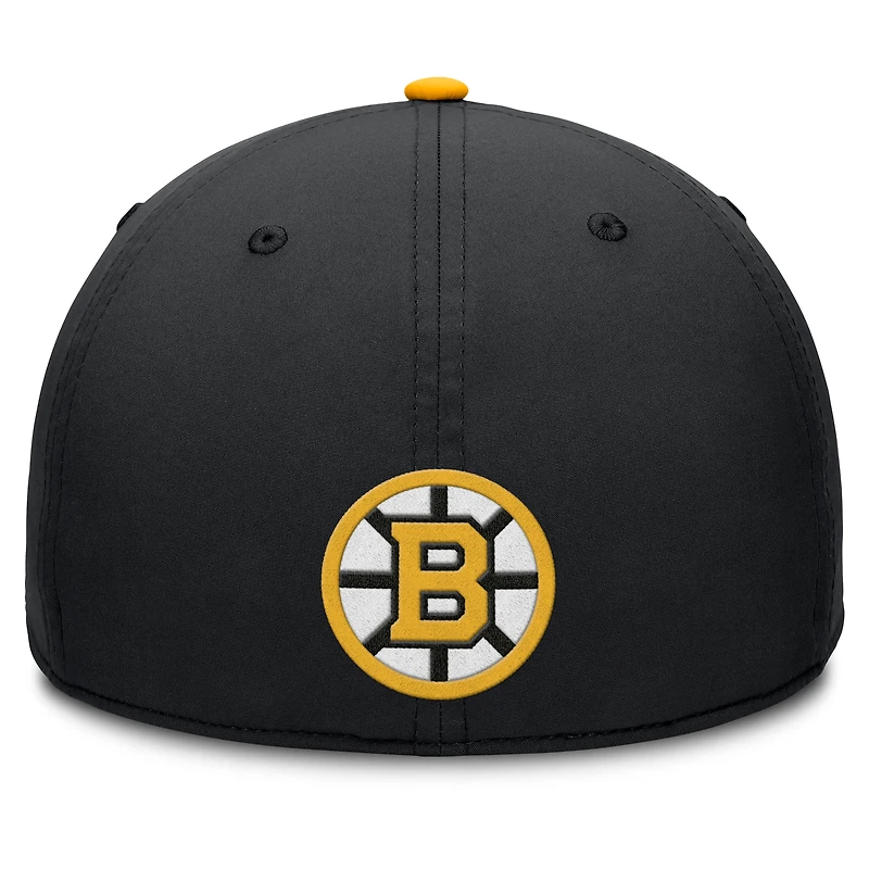 Casquette Fanatics noire/dorée pour homme, authentique, Pro Rink Team Code Flex des Bruins de Boston