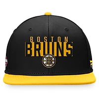 Men's Fanatics Black/Gold Boston Bruins Fundamental Colorblocked Snapback Hat