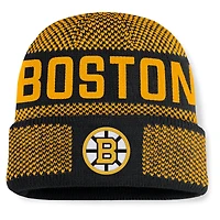 Men's Fanatics Black/Gold Boston Bruins Fundamentals Shelter Cuffed Knit Hat