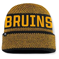 Men's Fanatics Black/Gold Boston Bruins Fundamentals Shelter Cuffed Knit Hat